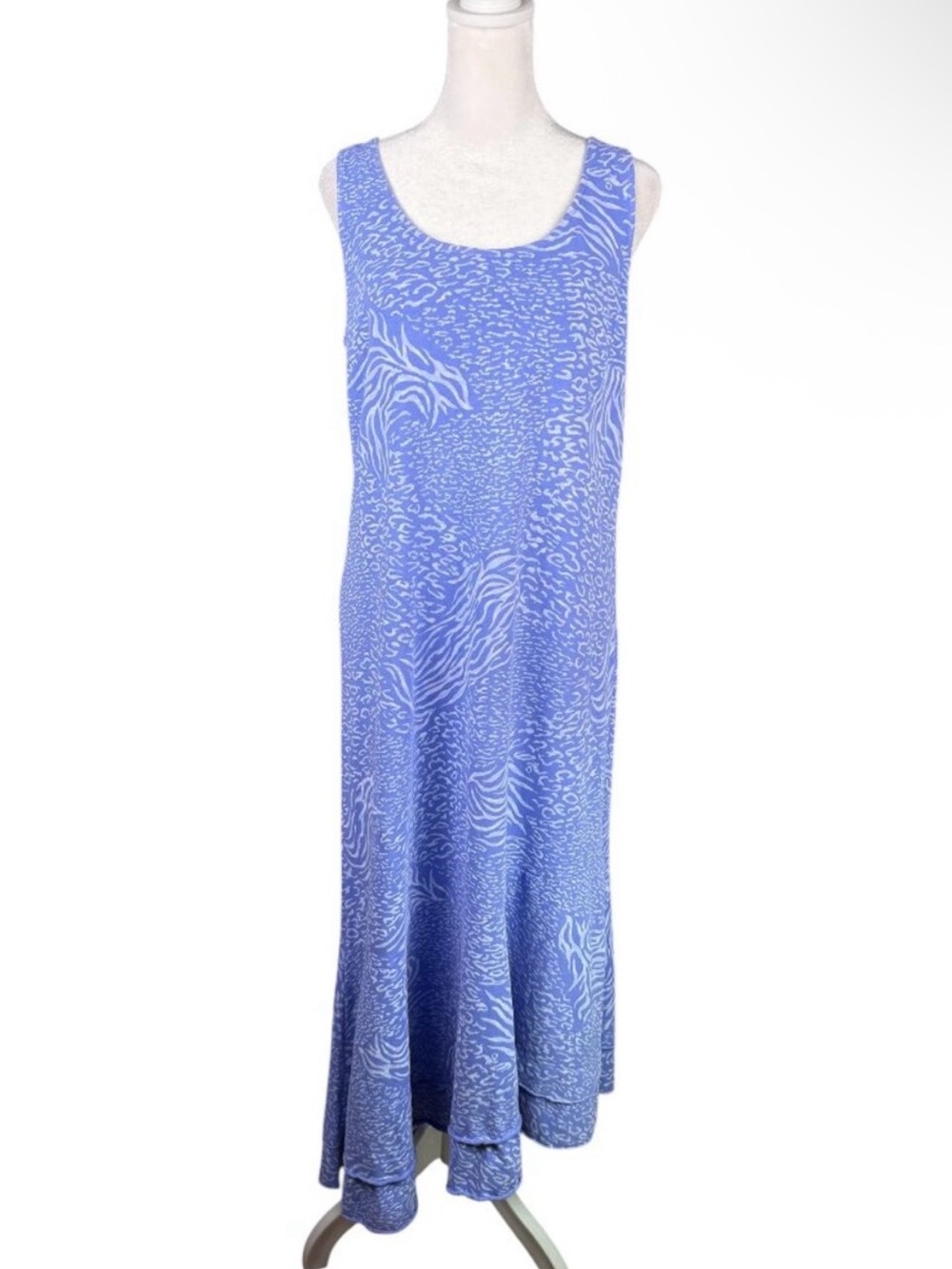 Fresh Produce Blue and White Asymmetrical Maxi Dress